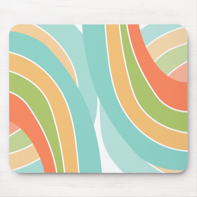 Summer vibrant, curvy print mouse pad (Front)
