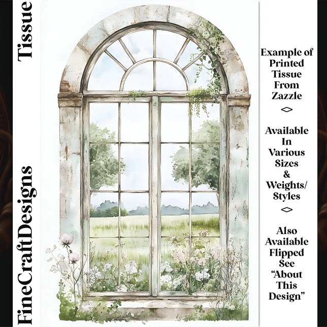 Summer View From Arched Window AN5L Decoupage Tissue Paper (Creator Uploaded)