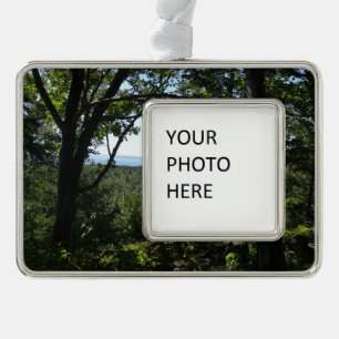 Summer View in Acadia National Park Silver Plated Framed Ornament