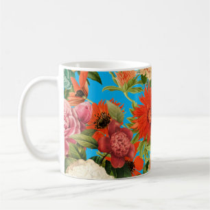 Summer vintage garden happy flowers pattern coffee mug