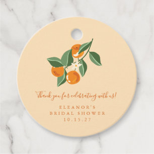 Summer Vintage Oranges Boho Custom Bridal Shower   Favour Tags