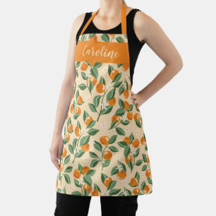 Summer Vintage Oranges Boho Fruit Personalised Apron