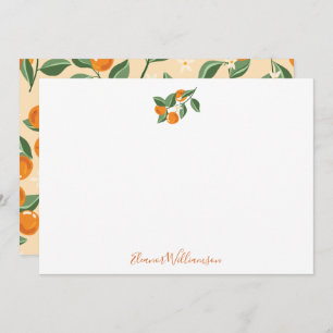 Summer Vintage Oranges Boho Nature Personalised Thank You Card