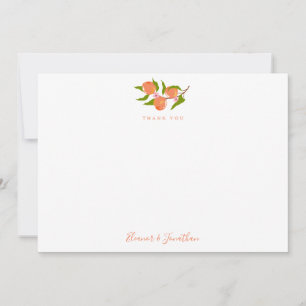 Summer Vintage Peach Fruit Couples Bridal Shower Thank You Card