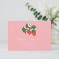 Summer Vintage Pink Strawberry Boho Baby Shower
