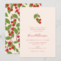 Summer Vintage Red Cherries Boho Bridal Shower