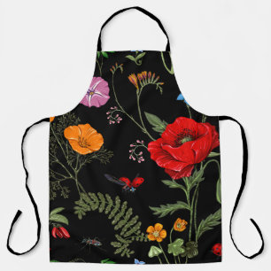 Summer vintage seamless pattern. Botanical wallpap Apron