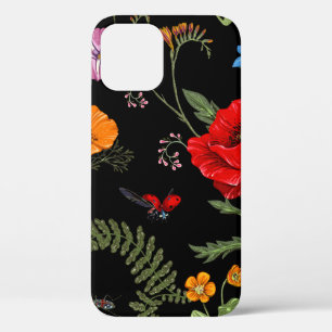 Summer vintage seamless pattern. Botanical wallpap iPhone 12 Case