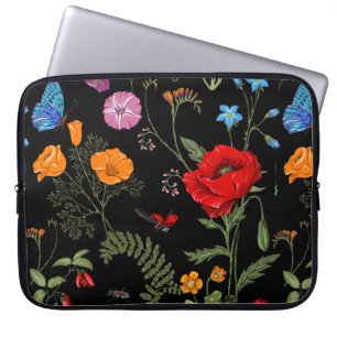 Summer vintage seamless pattern. Botanical wallpap Laptop Sleeve