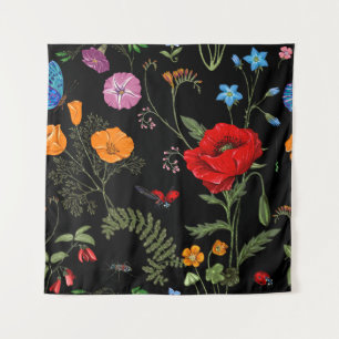 Summer vintage seamless pattern. Botanical wallpap Tapestry