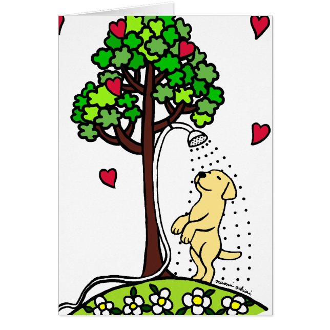 Summer Water Fun Yellow Labrador Cartoon (Front)