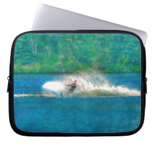 Summer Water-skiier and Lake Laptop Sleeve