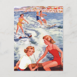 Summer Water Skiing Fun Postcard