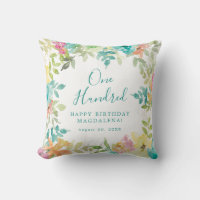 Summer Watercolor Floral Custom 100th Birthday