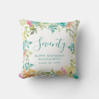 Summer Watercolor Floral Custom 70th Birthday