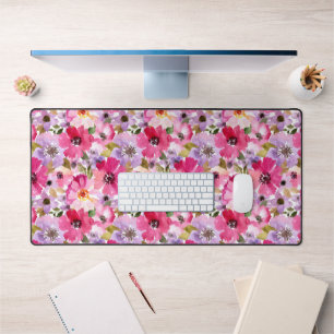 Summer Watercolor Floral Desk Mat
