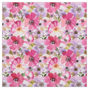 Summer Watercolor Floral Pattern Fabric