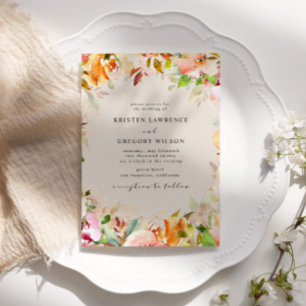 Summer Watercolor Garden Wedding Invitation