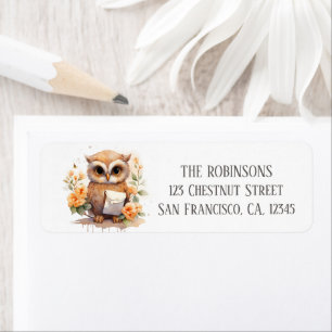 Summer Watercolor Owl - Return Address Return Address Label