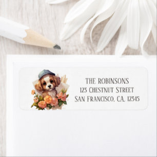 Summer Watercolor Puppy - Return Address Label