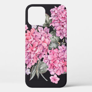 Summer Watercolor Vintage Floral with Blooming Hyd iPhone 12 Case