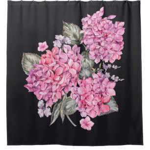 Summer Watercolor Vintage Floral with Blooming Hyd Shower Curtain