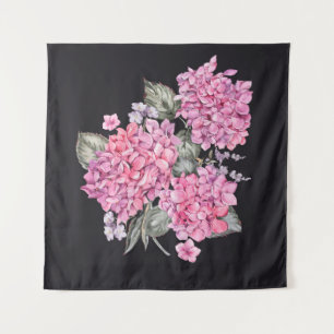 Summer Watercolor Vintage Floral with Blooming Hyd Tapestry