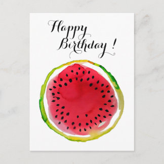 Summer Watercolor Watermelon Postcard