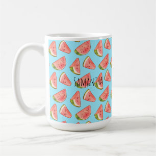 Summer Watercolor Watermelon Slices Coffee Mug