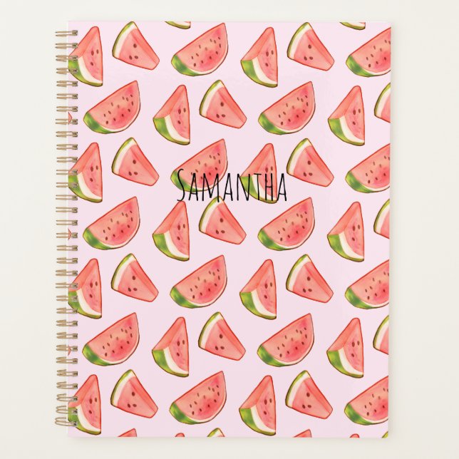 Summer Watercolor Watermelon Slices Planner (Front)