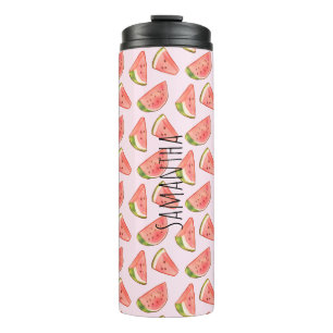Summer Watercolor Watermelon Slices Thermal Tumbler
