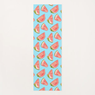 Summer Watercolor Watermelon Slices Yoga Mat