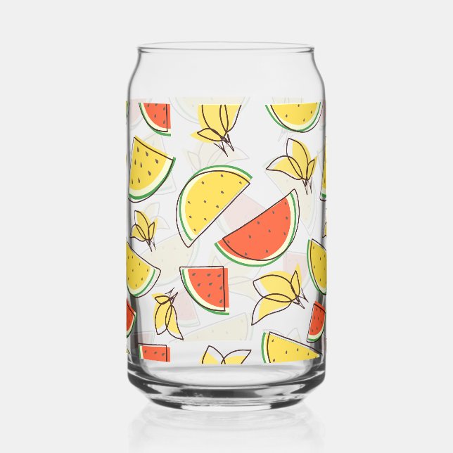 Summer Watermelon and Lemons Can Glass (Front)