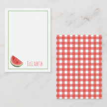 Summer Watermelon and Red Gingham Plaid
