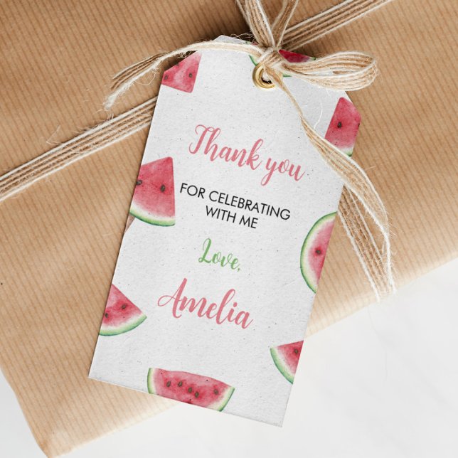 Summer Watermelon Birthday Party Gift Tags (Creator Uploaded)