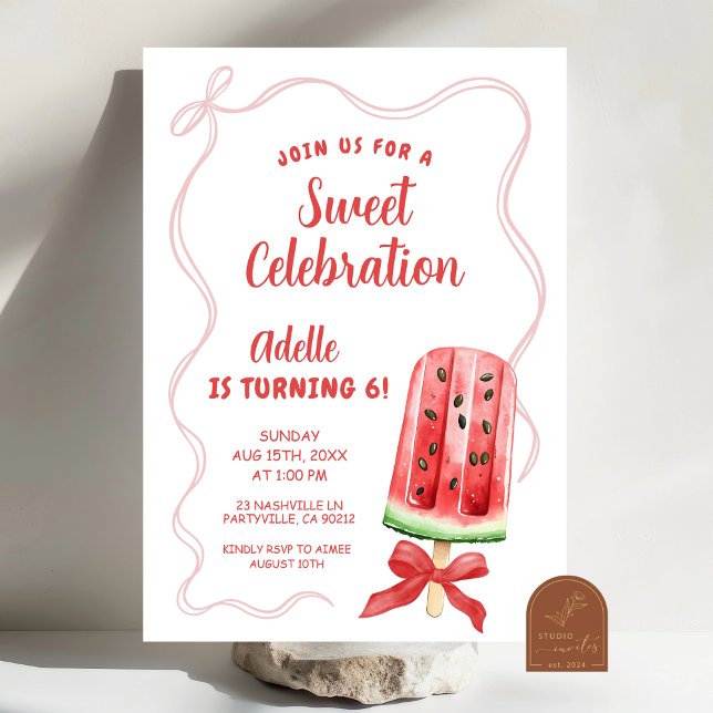 Summer Watermelon Birthday Party Invitation (Creator Uploaded)