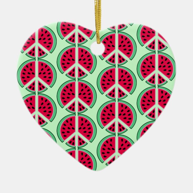 Summer Watermelon Ceramic Ornament (Front)