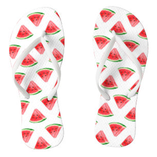 Summer watermelon fruit slice pattern thongs