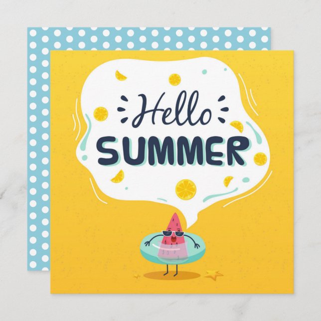 Summer Watermelon Greeting  Card (Front/Back)