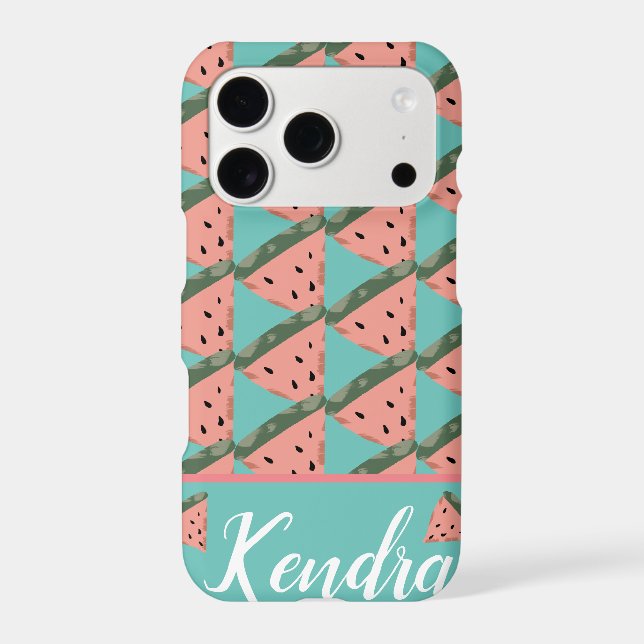 Summer Watermelon Illustration Pattern Monogram (Back)
