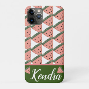 Summer Watermelon Illustration Pattern Monogram iPhone 11 Pro Case