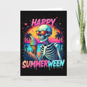 Summer Watermelon Jack-o-lantern Happy Summerween  Card