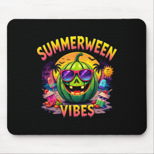 Summer Watermelon Jack-o-lantern Summerween Vibes Mouse Pad