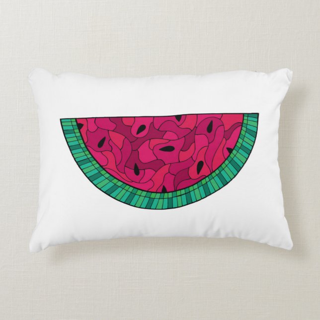 Summer Watermelon Mosaic Decorative Cushion (Front)
