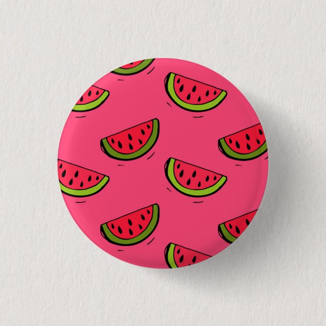 Summer Watermelon on Pink Pattern 3 Cm Round Badge (Front)