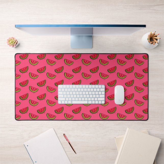 Summer Watermelon on Pink Pattern Desk Mat (Office 1)