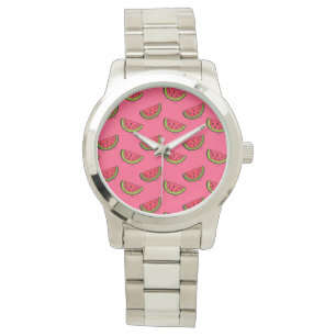 Summer Watermelon on Pink Pattern Watch