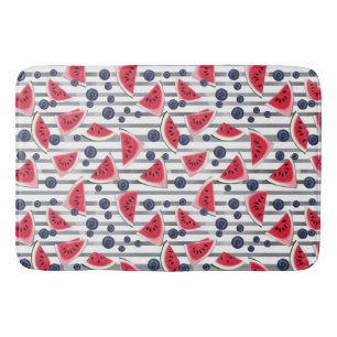 Summer Watermelon Stripes Bath Mat