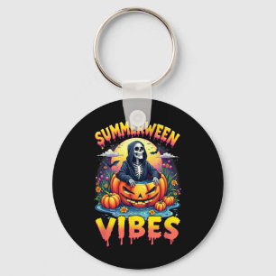 Summer Watermelon Summerween Vibes Skeleton Jack-o Key Ring