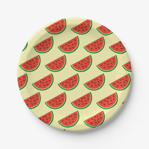 Summer Watermelon Yellow Gift Wrapping Paper Plate